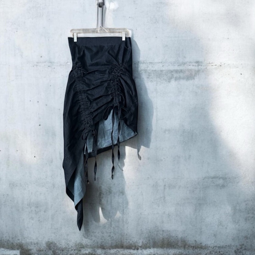Designer asymmetrical denim skirt NWOT